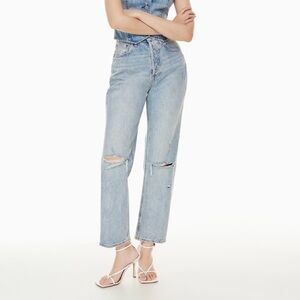Aritzia Denim Forum Joni High Rise Ripped Blue Jeans 29L